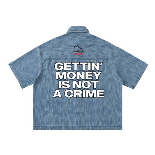 Gettin' Money Denim Button Up