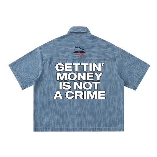 Gettin' Money Denim Button Up