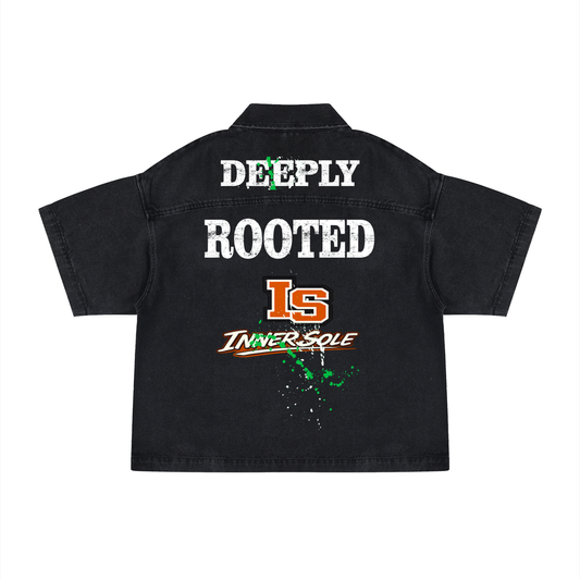 Deeply Rooted Denim Boxy Quarter-Zip
