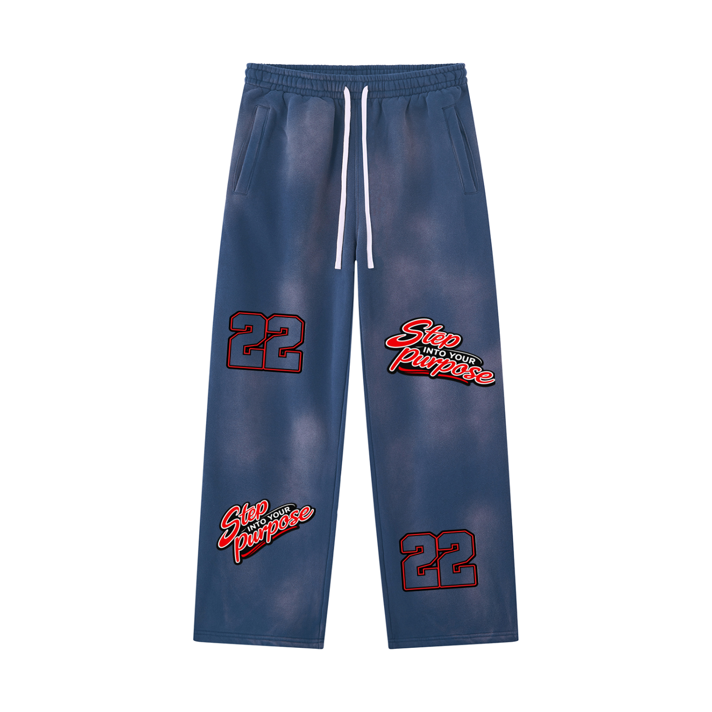 "Step Into Your Purpose" Wide Leg Fleece Sweatpants