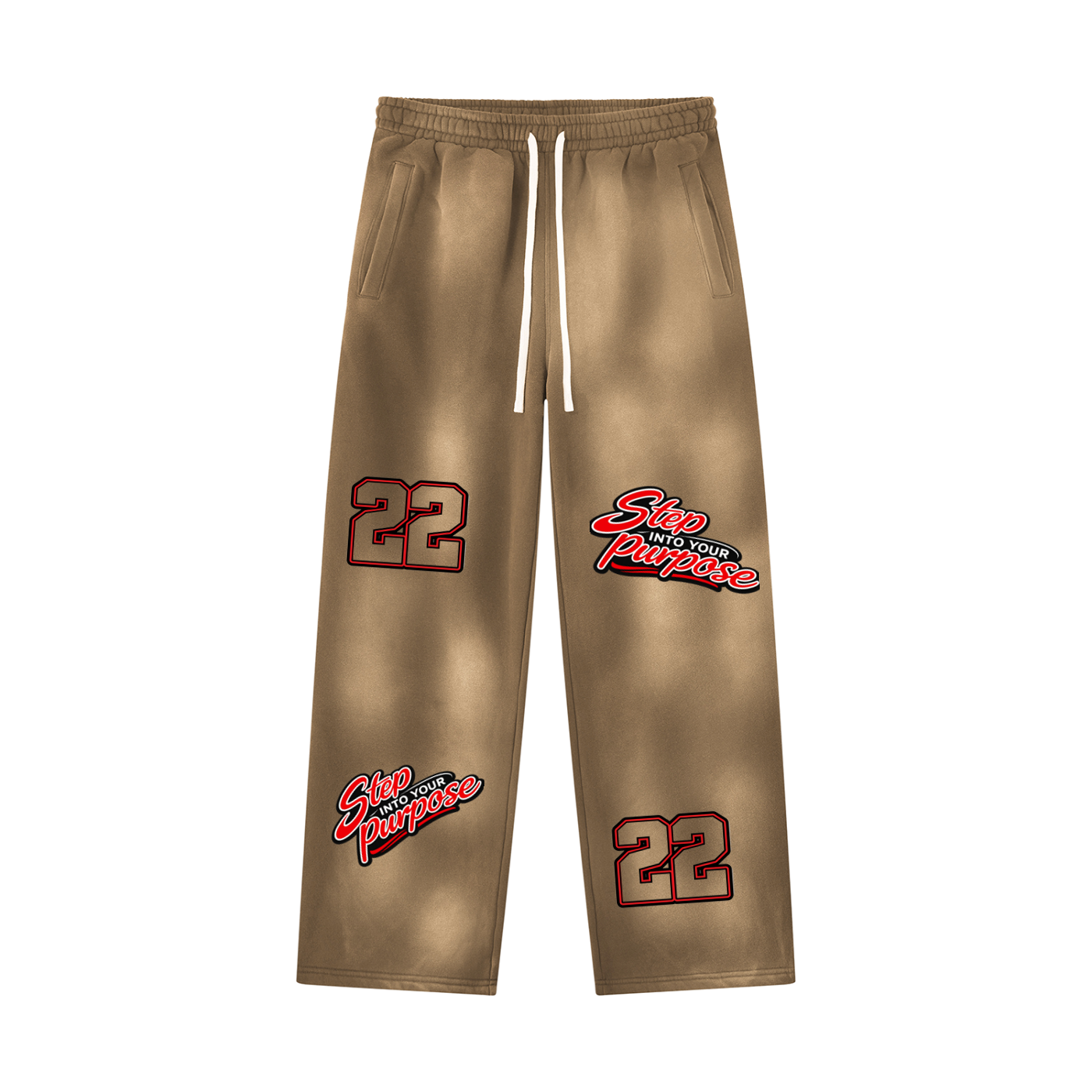 "Step Into Your Purpose" Wide Leg Fleece Sweatpants