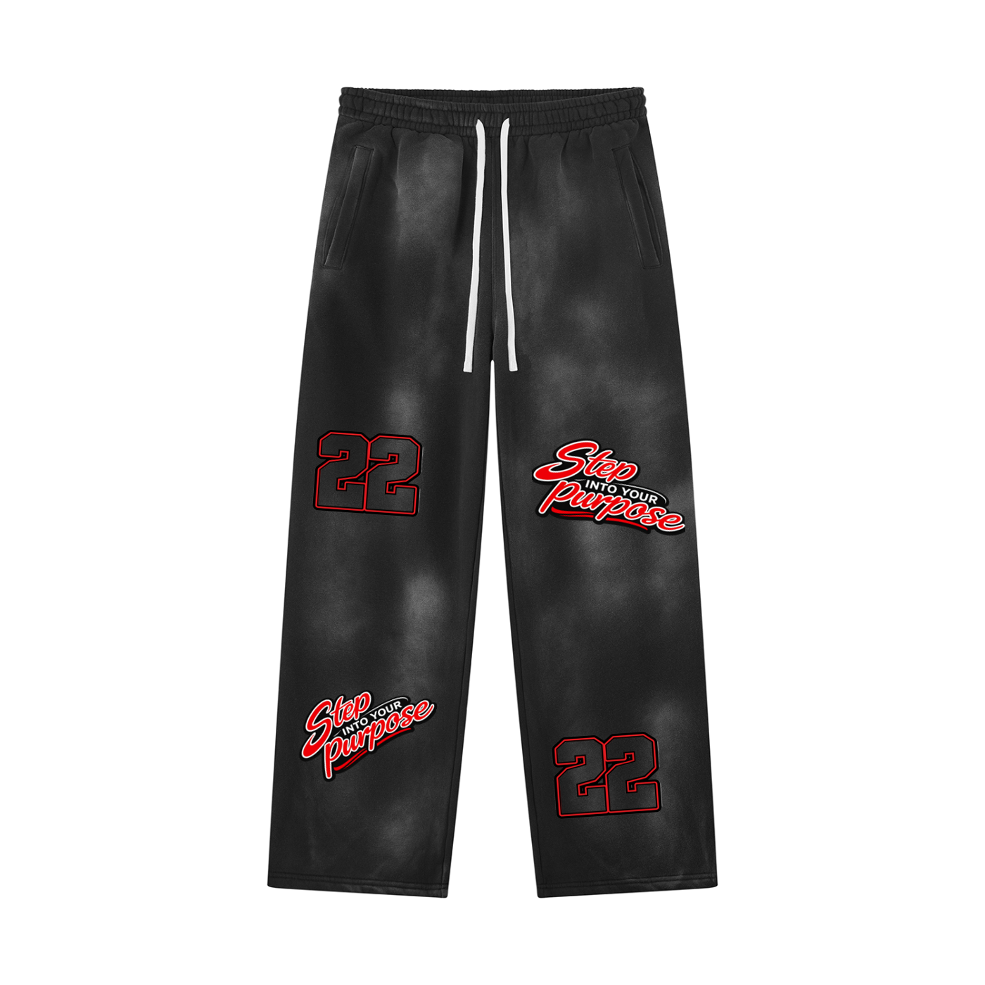 "Step Into Your Purpose" Wide Leg Fleece Sweatpants