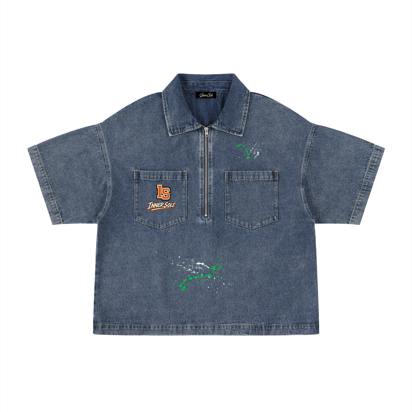 Deeply Rooted Denim Boxy Quarter-Zip