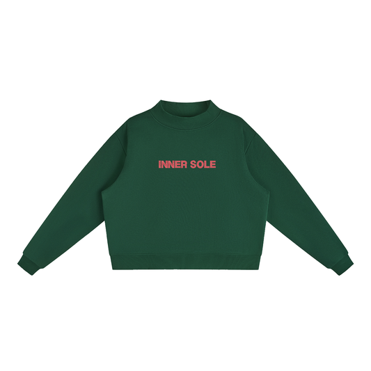 INNER SOLE Essential Fleece Mock-Neck Sweatshirt (RED)