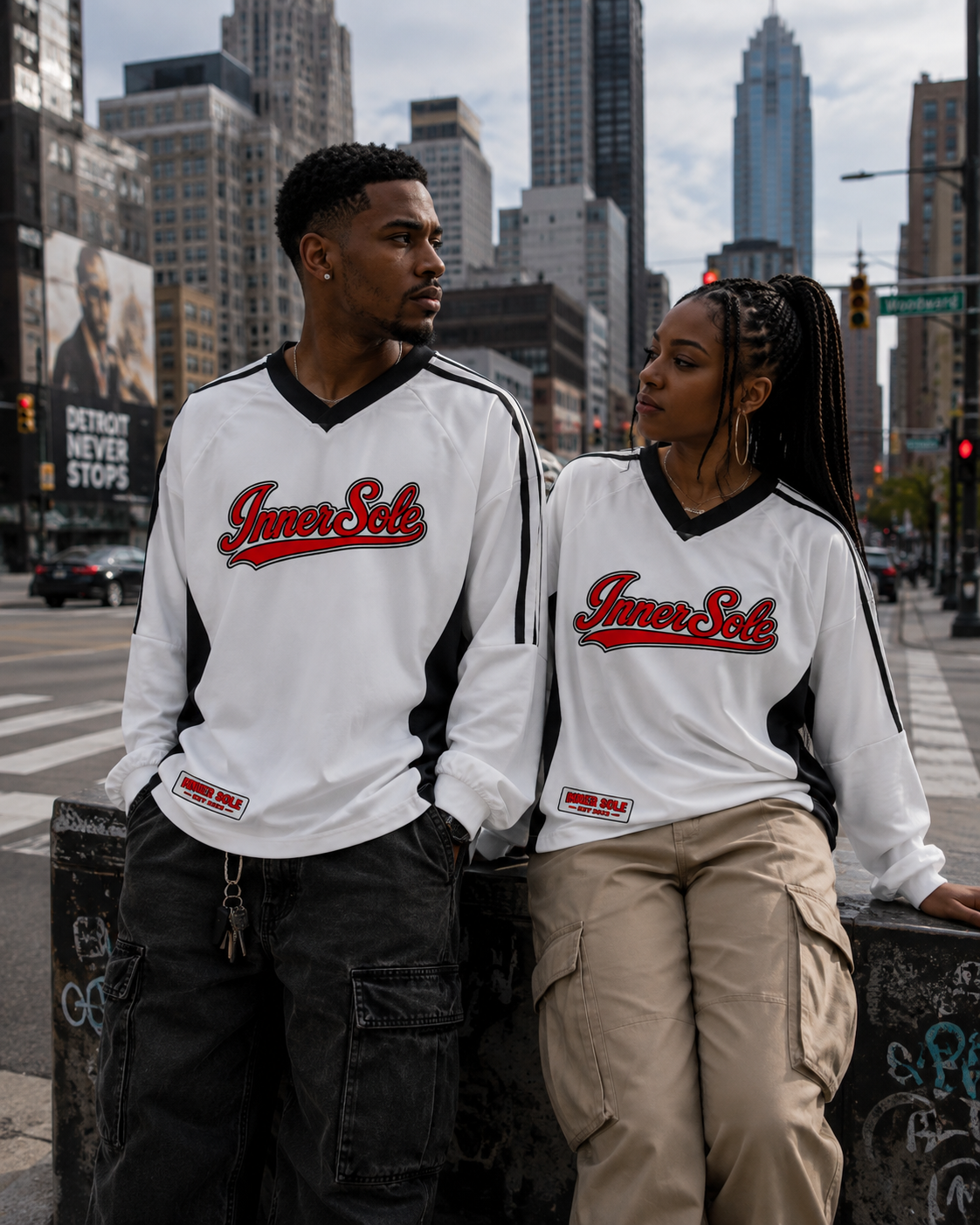 INNER SOLE V-Neck Long-Sleeve T-Shirt