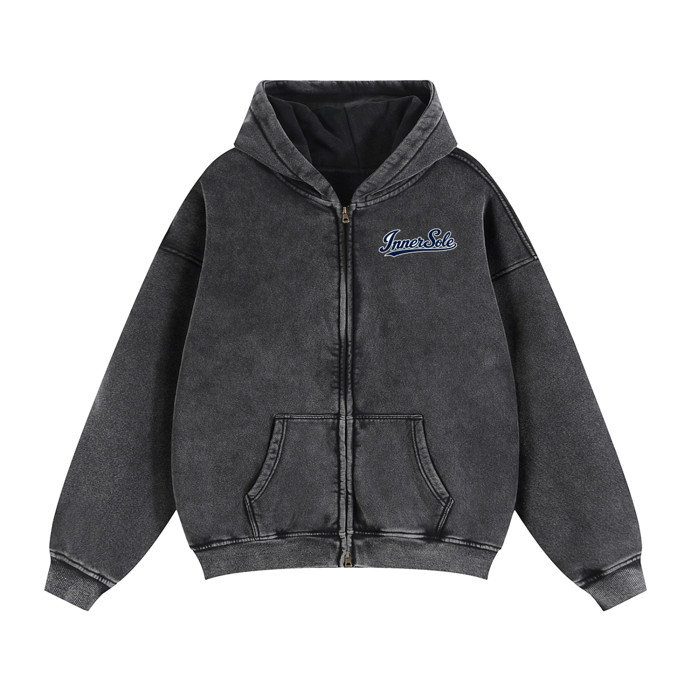 Zip-Through Boxy Fleece Hoodie