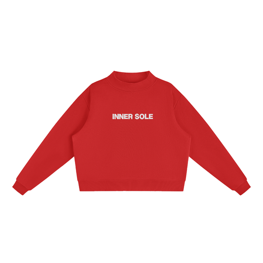 INNER SOLE Essential Fleece Mock-Neck Sweatshirt (WHITE)