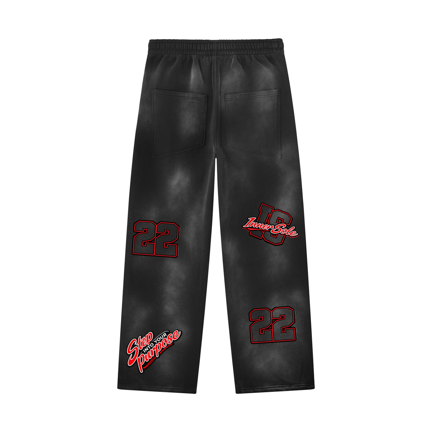 "Step Into Your Purpose" Wide Leg Fleece Sweatpants