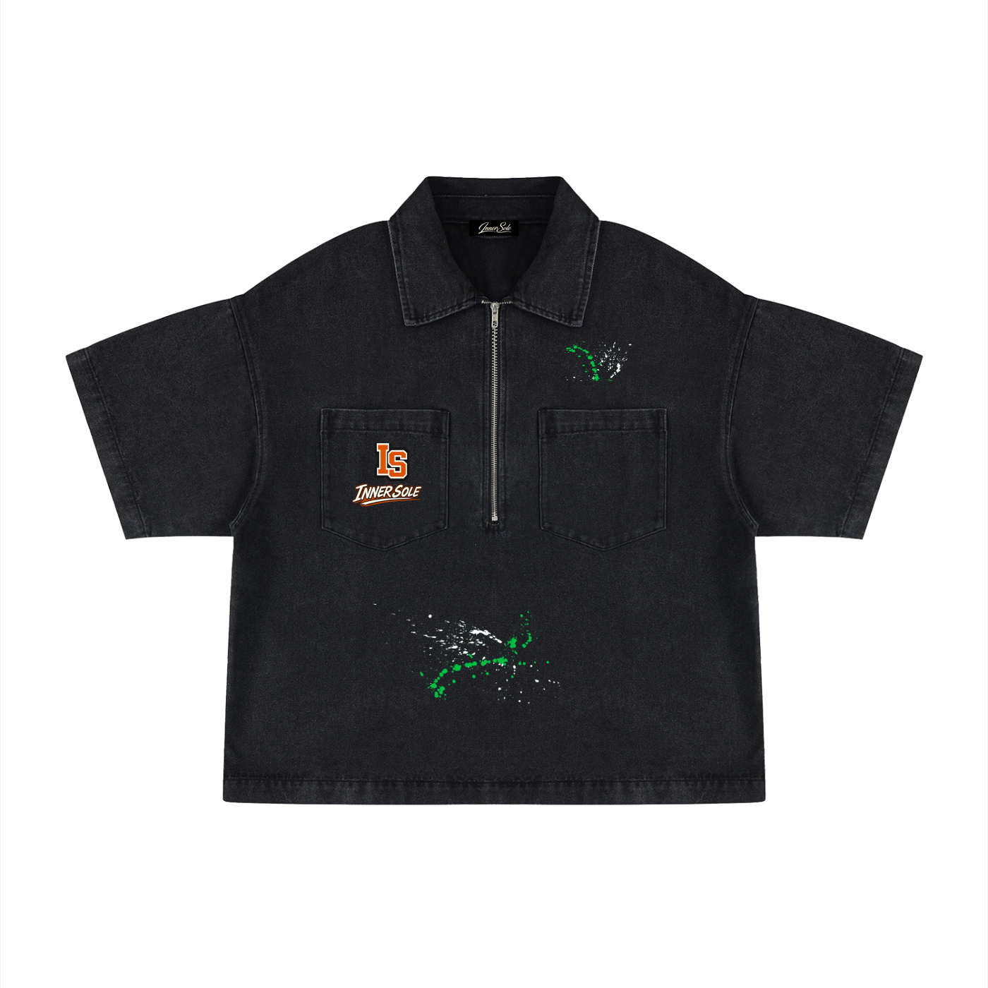 Deeply Rooted Denim Boxy Quarter-Zip