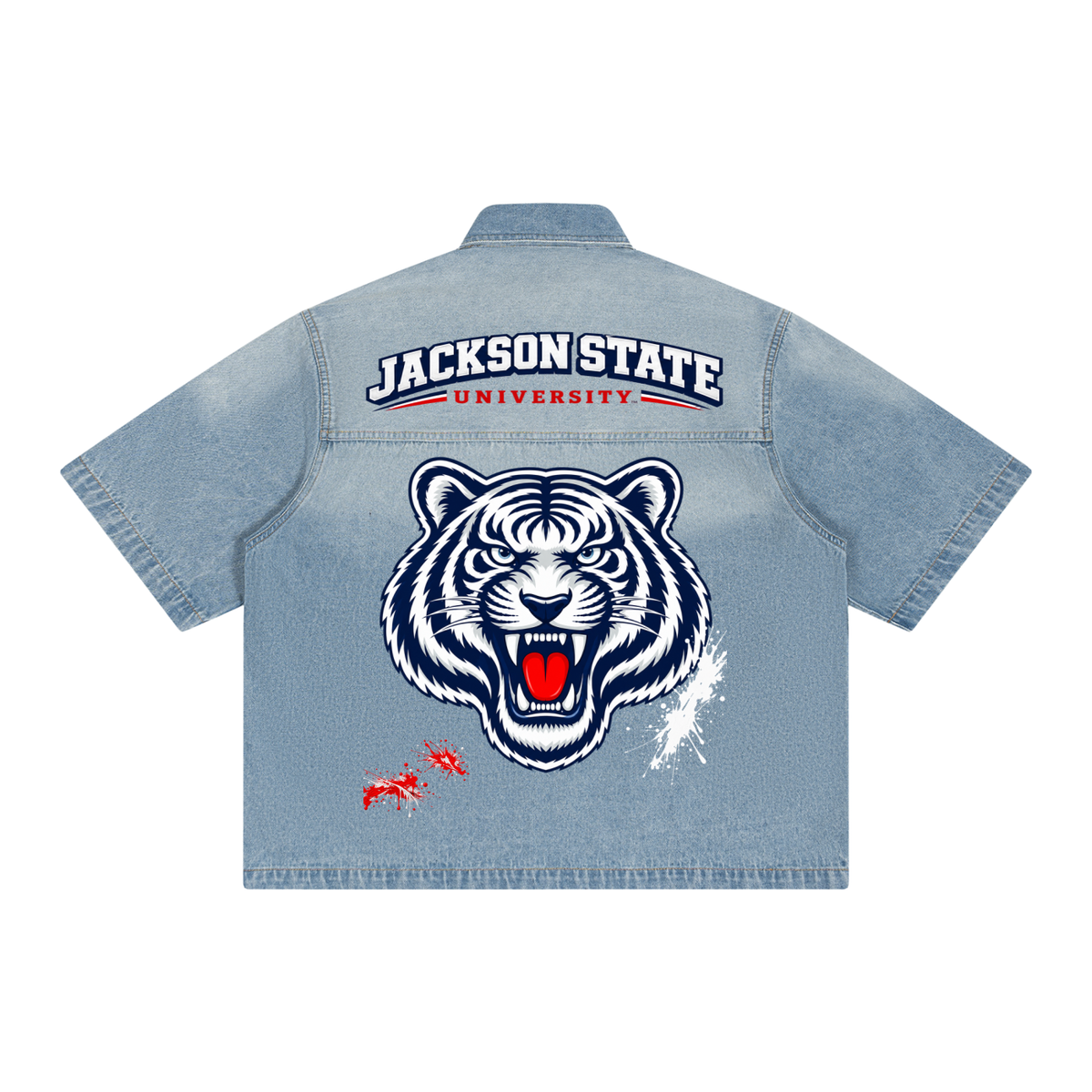 JSU Vintage Wash Boxy Short Denim Shirt